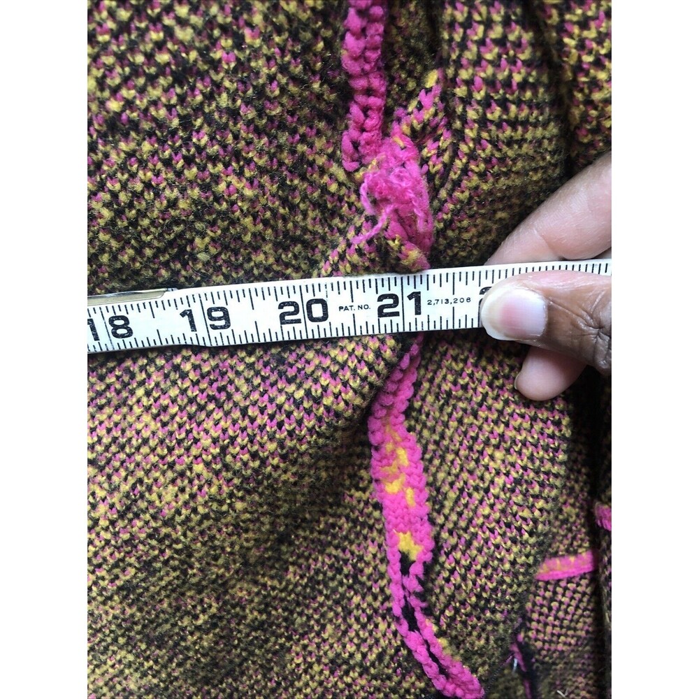 Vertigo Cardigan Sweater Size M Faux Fur Collar Pink Bright Pockets - Picture 10 of 16